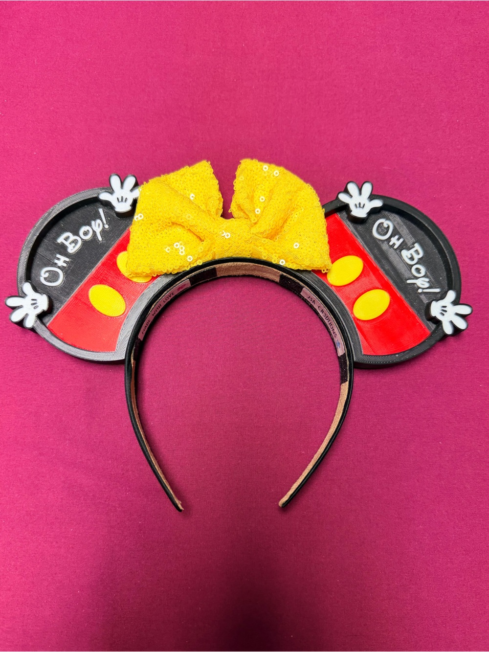 Disney's Mickey Mouse Sequin Yellow Bow Headband - Women Accessories